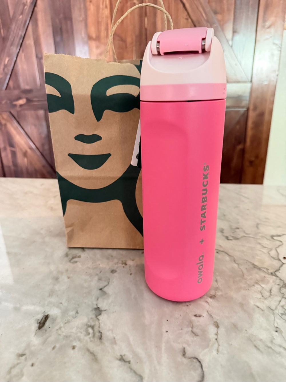 Starbucks Pink Travel Tumbler with Flip Lid